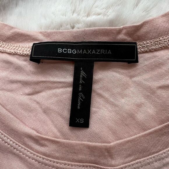 BCBG Sleeveless Flowy Tank Top Asymmetrical Hem Ballet Core Blush Baby Pink XS - Picture 3 of 8